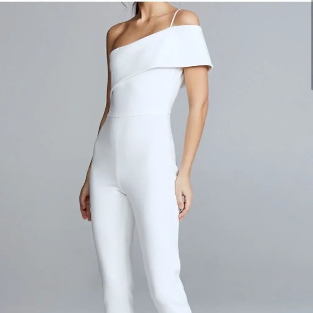 CUSHNIE ET OCHE White Cropped Jumpsuit